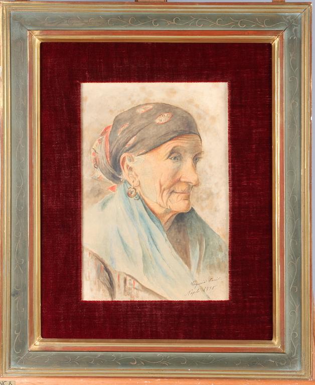 OKÄND KONSTNÄR, akvarell, sign Virginia Ceci, dat Napoli 1890.