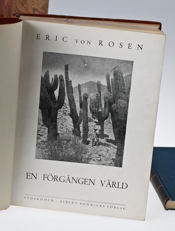 BÖCKER, 7 st, etnografi och upptäcktsresor, bla "Träskfolket" av Eric von Rosen. 1900-talets första hälft.