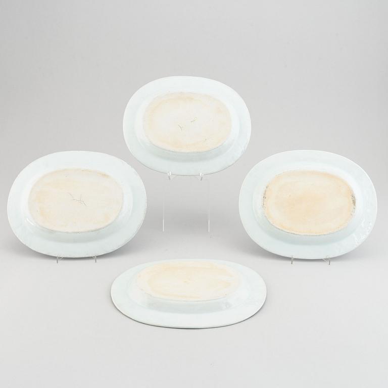 Four blue and white serving dishes, Qing dynasty, Qianlong (1736-95).