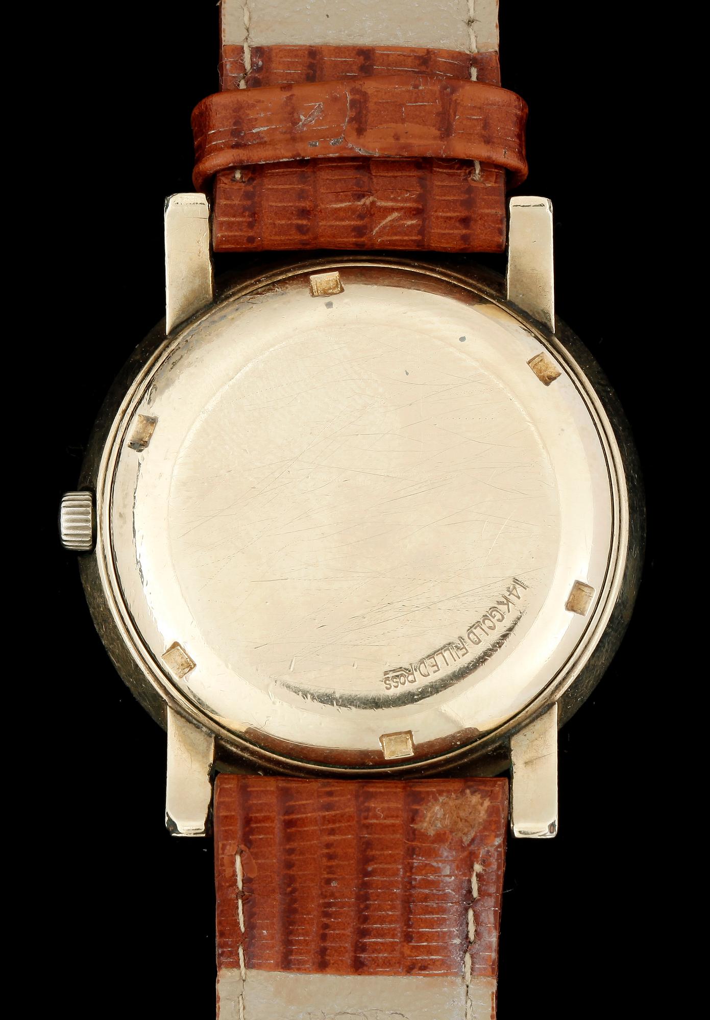 ARMBANDSUR, herr, Girard Perregaux, gyromatic, guld på stål, 1940/50-tal.