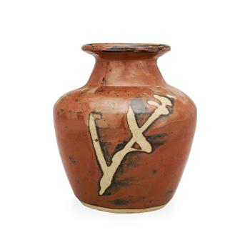 A Japanese stoneware vase in the manner of Shoji Hamada, 1950's.