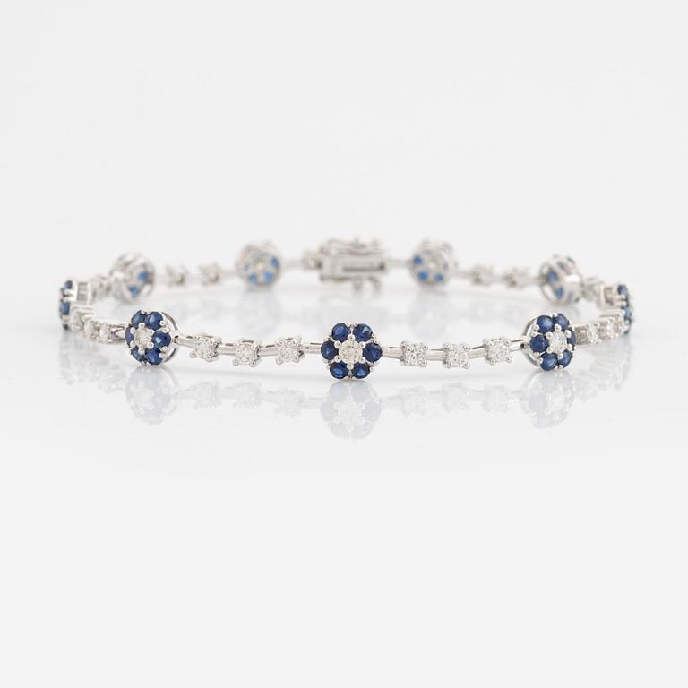 Sapphire and brilliant cut diamond bracelet.