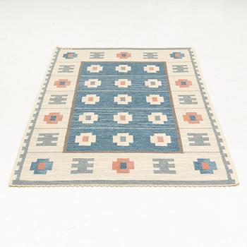 Anna-Greta Sjöqvist, a flat weave rug, signed AGS, c. 244 x 164 cm.