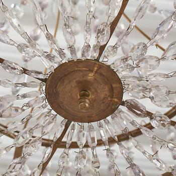 A late Gustavian nine-light chandelier, early 19th century.