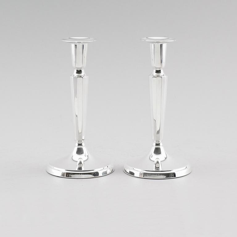 LJUSSTAKAR, 1 par, silver, Ceson, Göteborg, 1990.