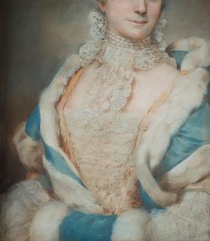 Jean-Baptiste Perroneau, Kvinna med pälsbrämad cape.