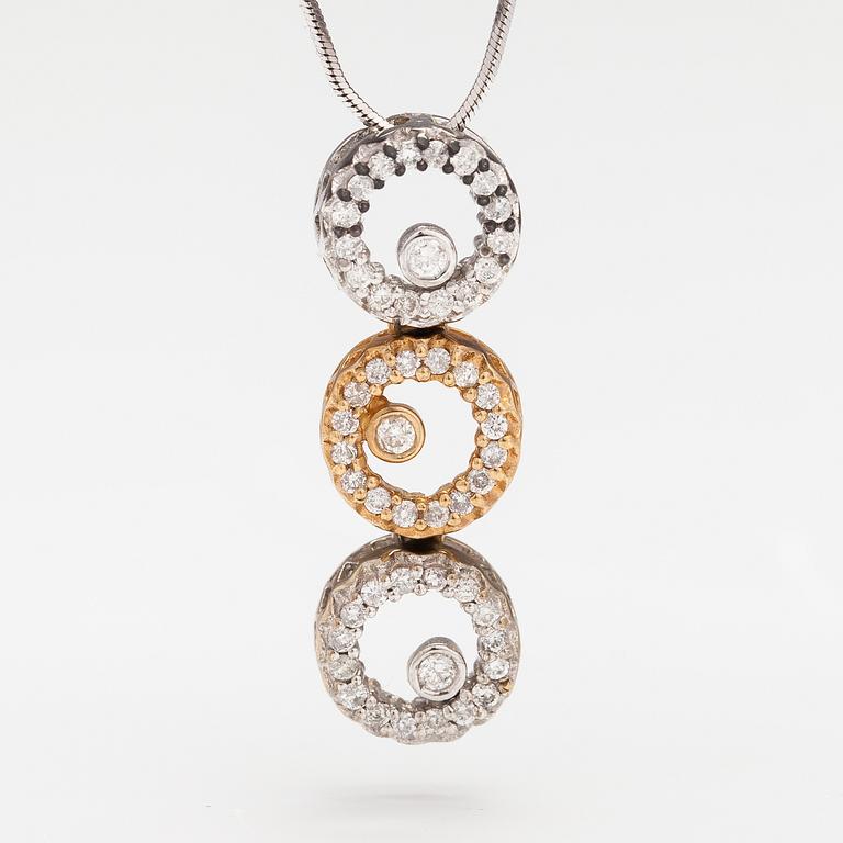HALSBAND, 14K vit- och gultguld, diamanter ca 0.33 ct tot.