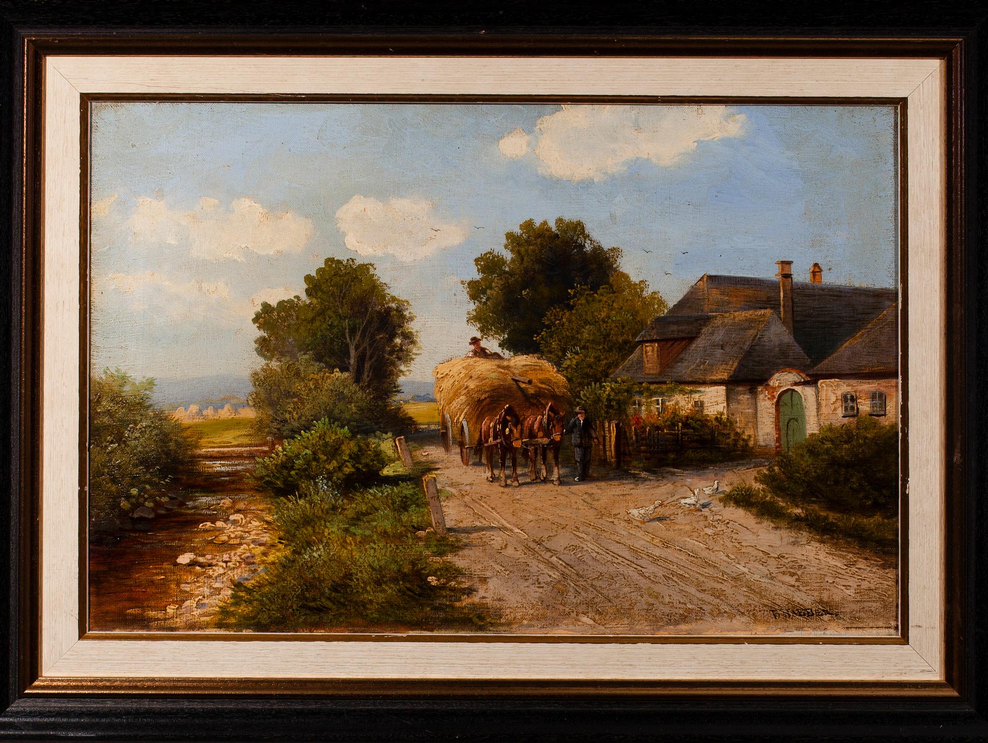 OKÄND KONSTNÄR, olja på duk, signerad F. Naeber, 1800-talets senare hälft.