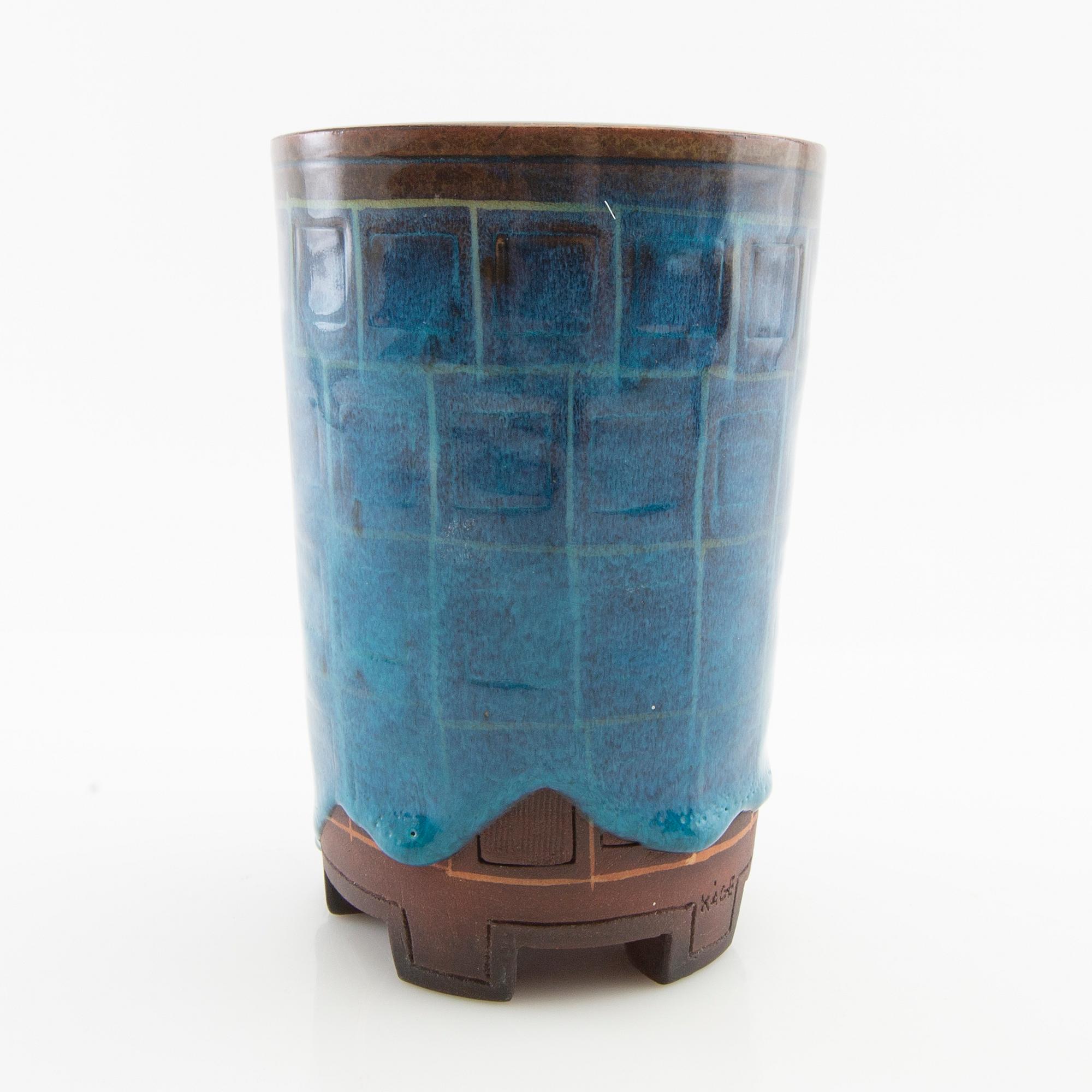 Wilhelm Kåge, Wilhelm Kåge, a "Farsta" stoneware vase, Gustavsberg Studio, signed and dated 1948.