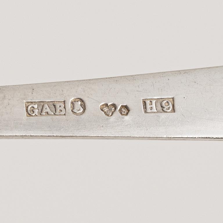 Jacob Ängman, smörgåsbestick, 24 delar, silver, "Rosenholm", GAB, bl a Stockholm 1950.
