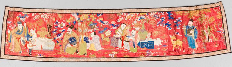 A Chinese embroidery on silk, circa 1900.