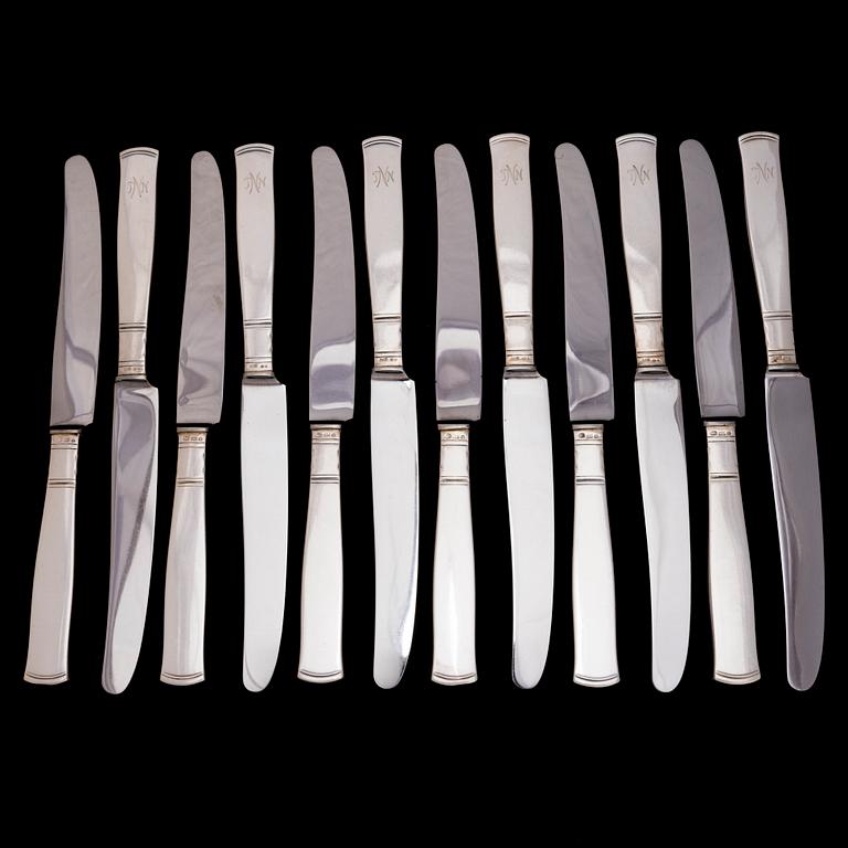 JACOB ÄNGMAN, a 102-piece silver cutlery set 'Rosenholm' for GAB Stockholm 1937.