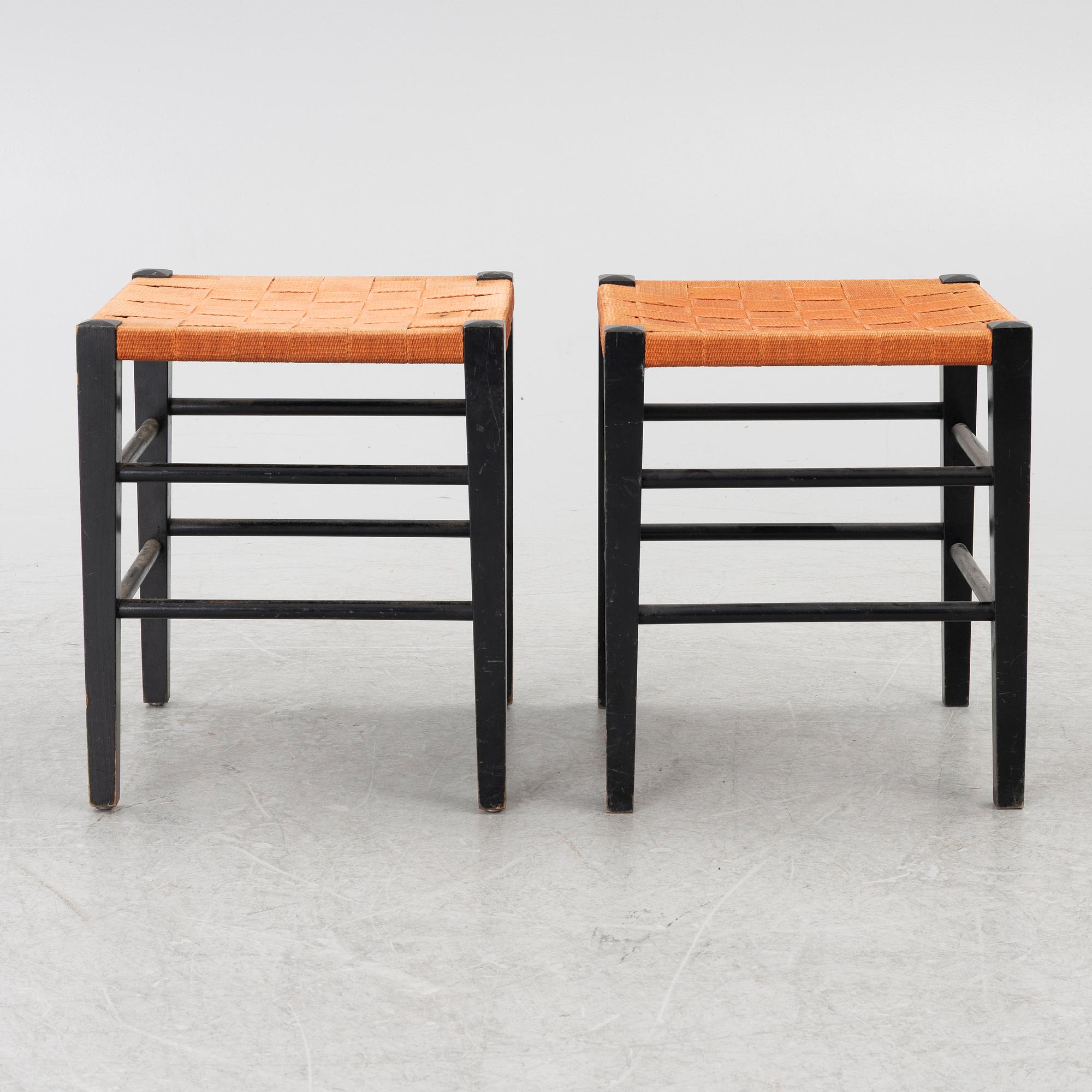 A pair of stools for Gemla, second half of the 20th-century.