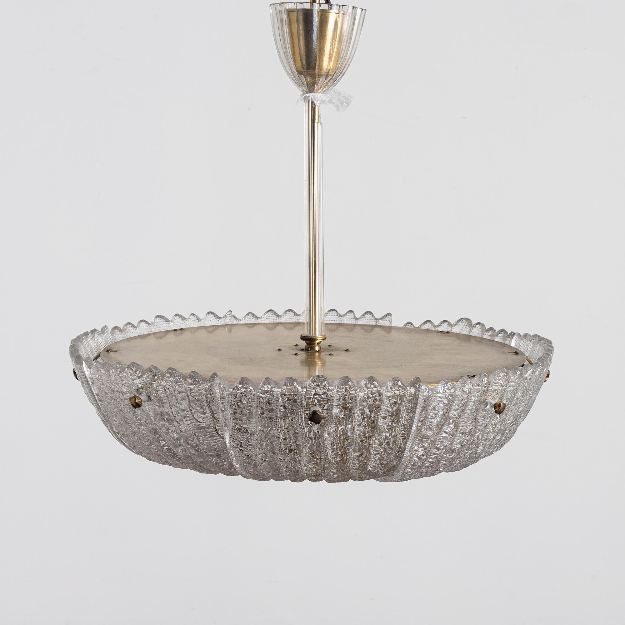 Carl Fagerlund, taklampa, Orrefors, sent 1900-tal.