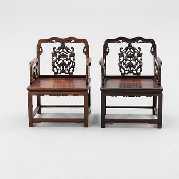 Pair of armchairs, China, 20th century.