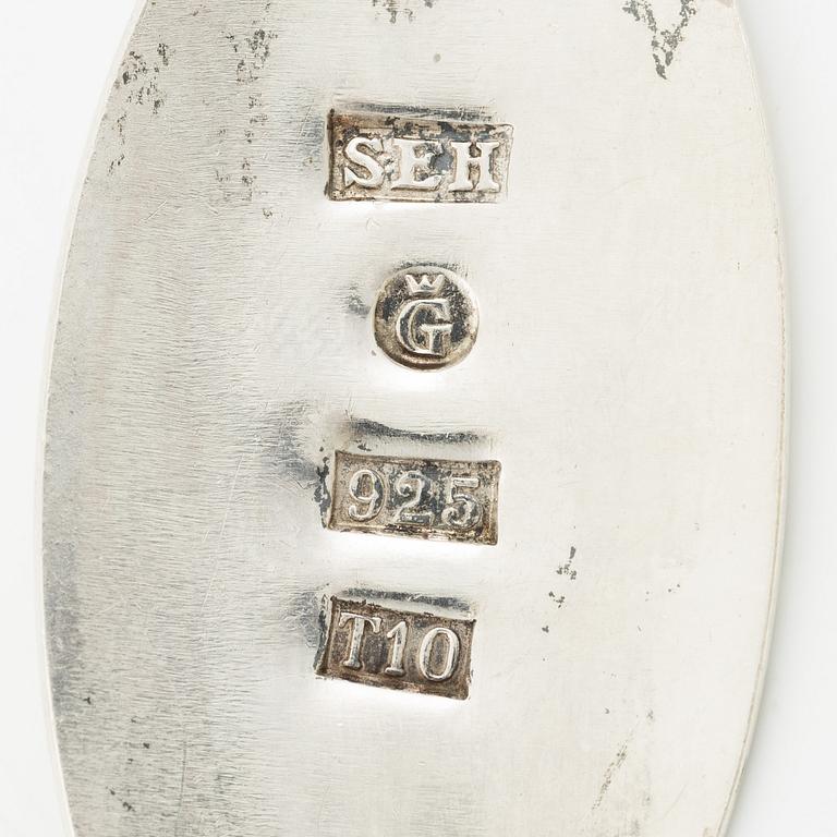 Sven-Erik Högberg, a pair of earrings in the shape of leaves, sterling silver, Gothenburg 1993.