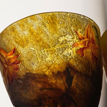 Daum Frères, an Art Nouveau miniature cameo glass vase, Nancy, France.