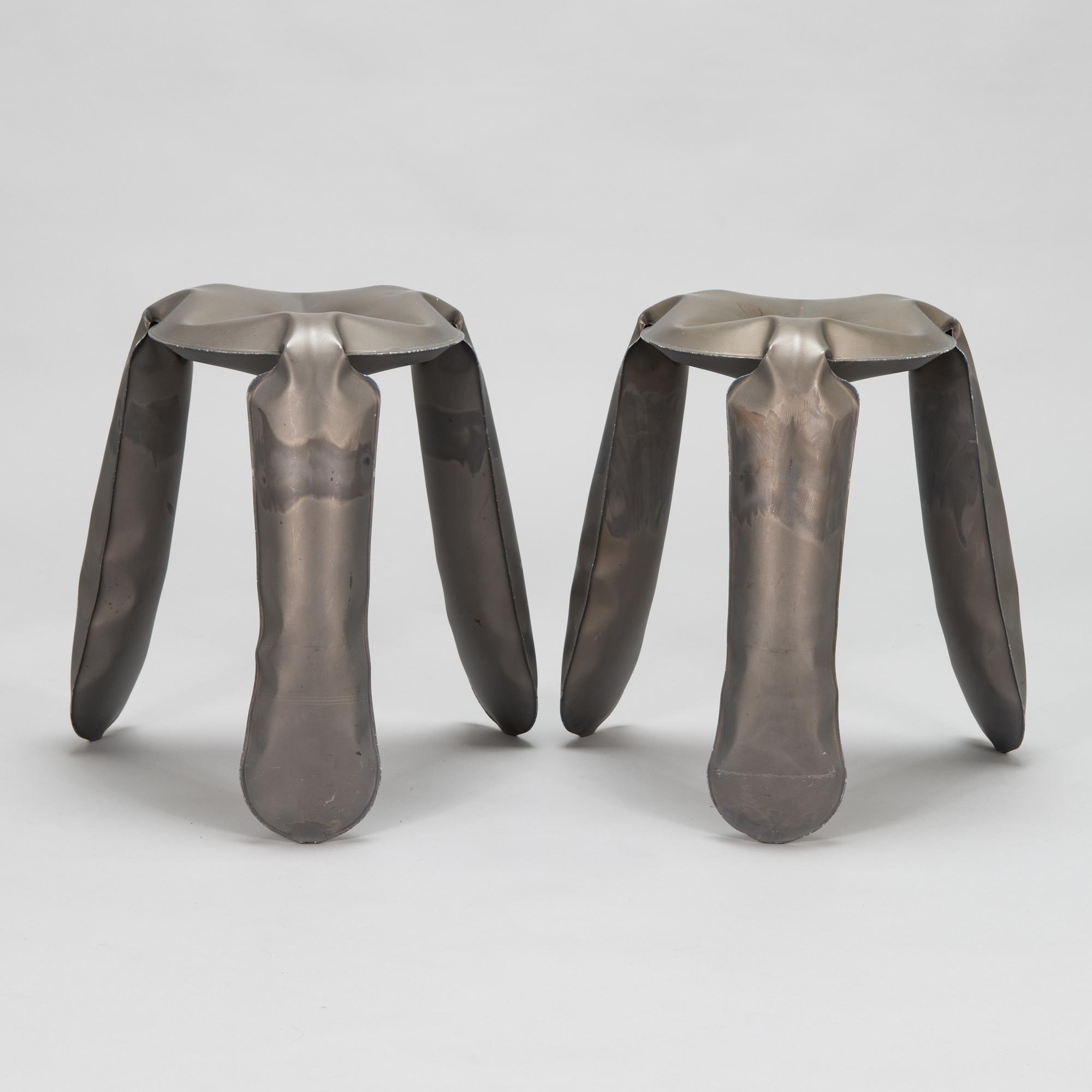 Oskar Zieta, a pair on 21st Century 'Plopp' stools for HAY Denmark.