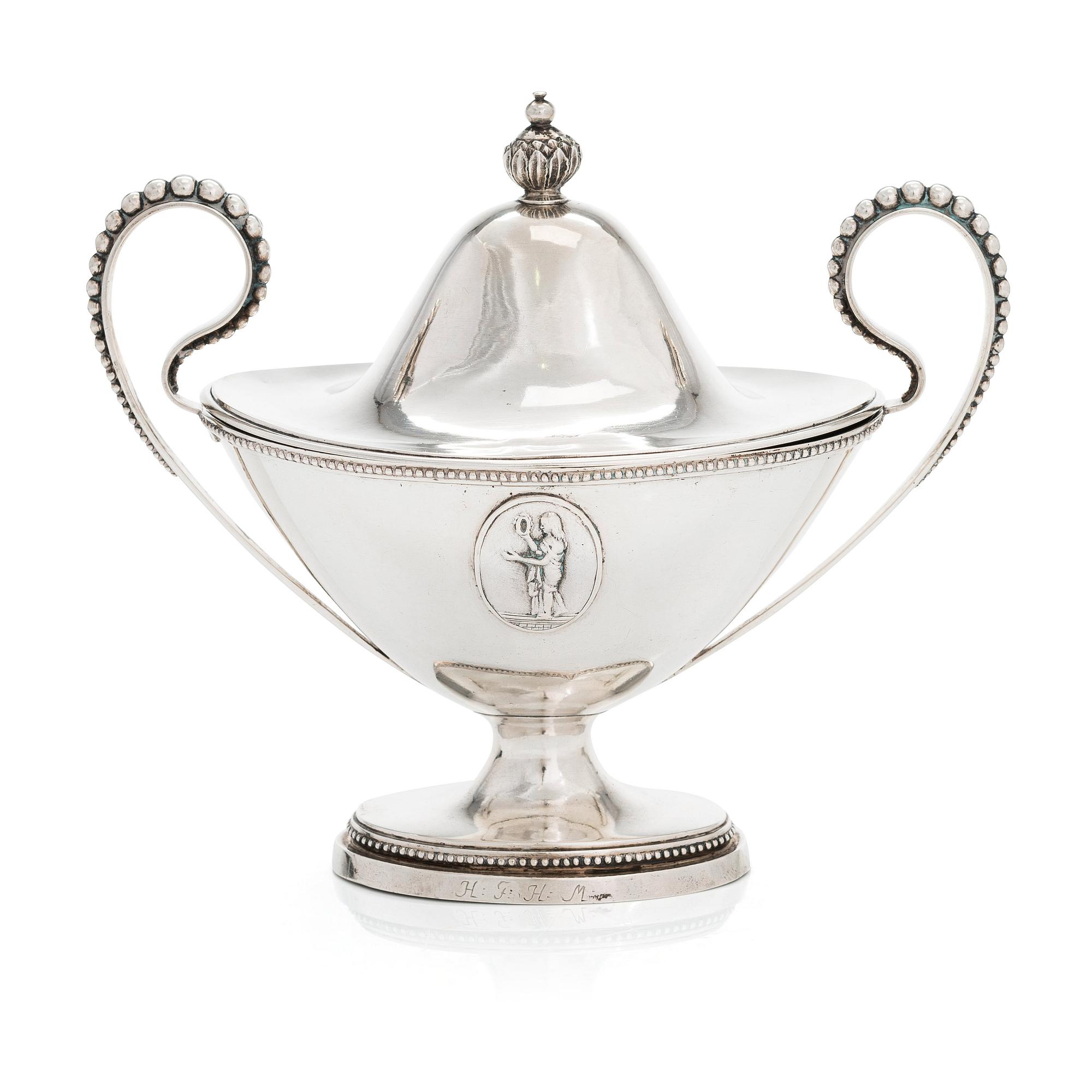 Petter Törnqvist, sockerskål, silver, Tavastehus 1789. Gustaviansk.
