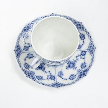 Royal Copenhagen, a 31-piece full lace porcelain coffee service, "Blue Fluted", Denmark, 1969-91.