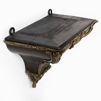A presumably French Louis XV bronze-mounted console, mid 18th century.