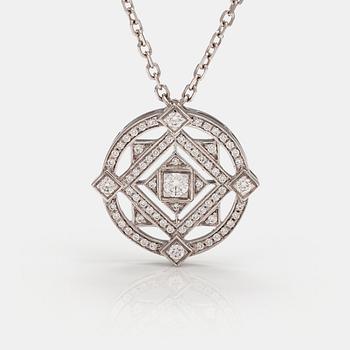 Cartier, "Inde Mystéreuse", an 18K white gold pendant with diamonds ca. 0.62 ct in total. Marked Cartier 21461C.