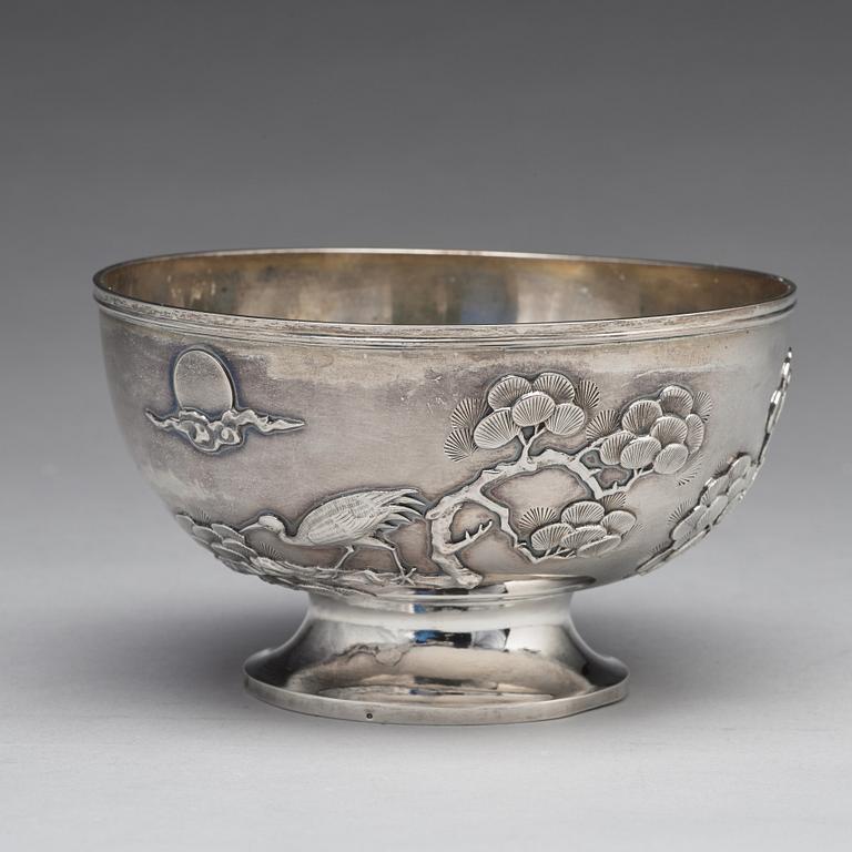 SKÅL, silver. Kina, Shanghai, 1900-talets början.