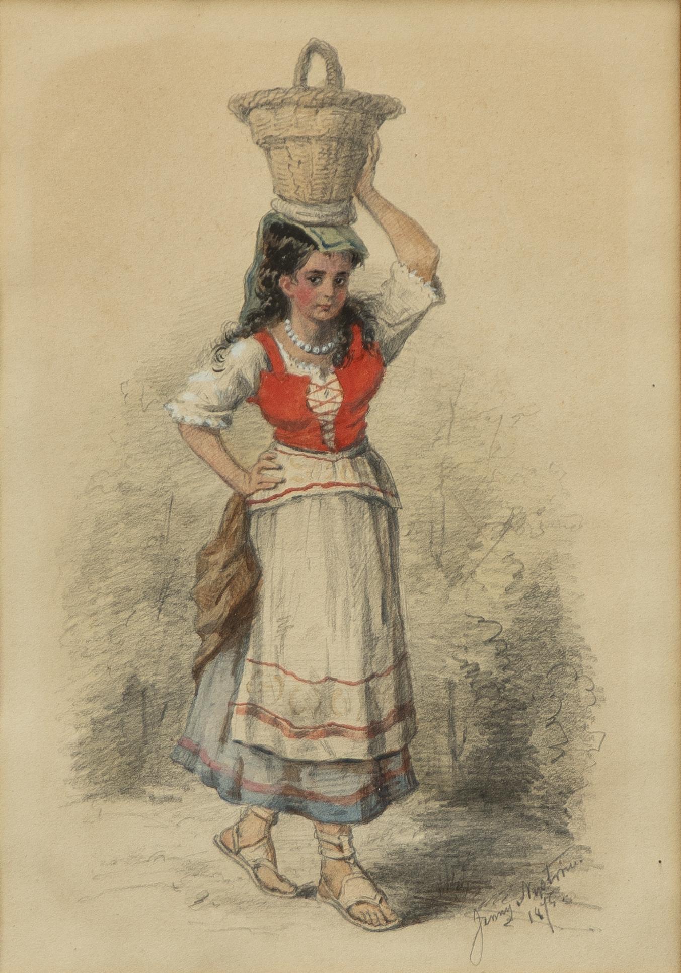 Jenny Nyström, Italienska med korg.