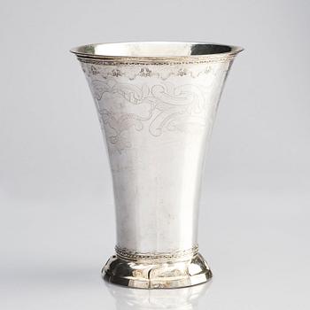 Daniel Lundström, bägare, delvis förgyllt silver, Stockholm, 1778. Gustaviansk.