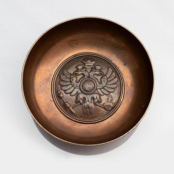 A Fabergé copper bowl, Moscow, 1914.