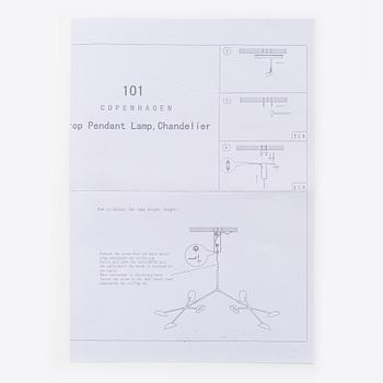 Kristian Sofus Hansen & Tommy Hydahl, taklampa, "Drop Chandelier", 101 Copenhagen, Danmark.