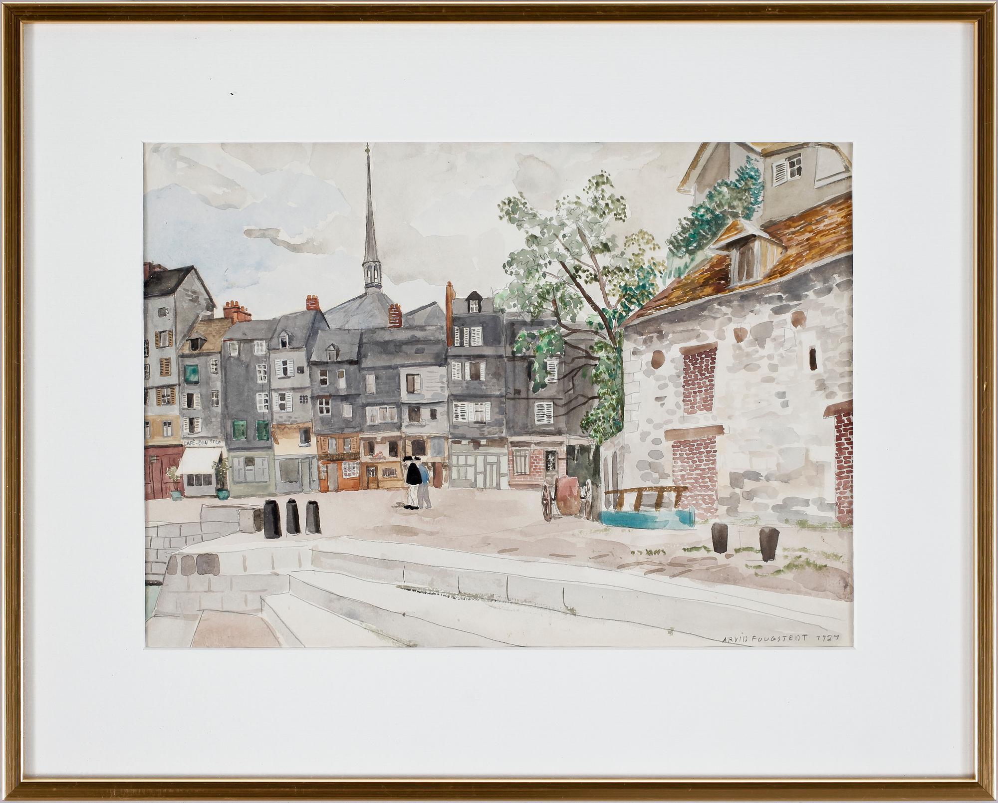 ARVID FOUGSTEDT, akvarell. Sign o dat 1927.