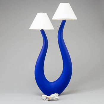 a "Lyre" table lamp by Philippe Cuny.