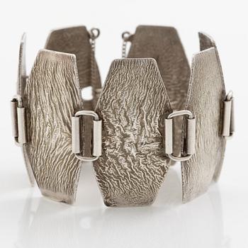 Ring and bracelet, silver, Waldemar Jonsson, blue for Stigbert.