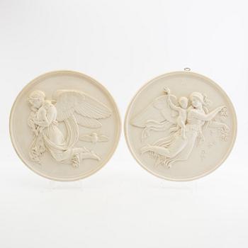 Wall plaques a pair HC Brix Denmark 20th century.