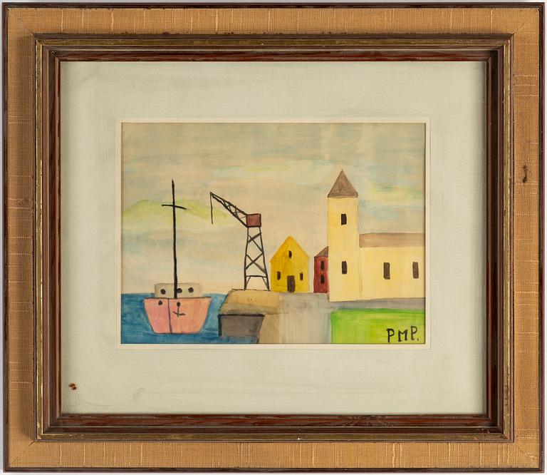 PRIMUS MORTIMER PETTERSSON, akvarell, signerad PMP.