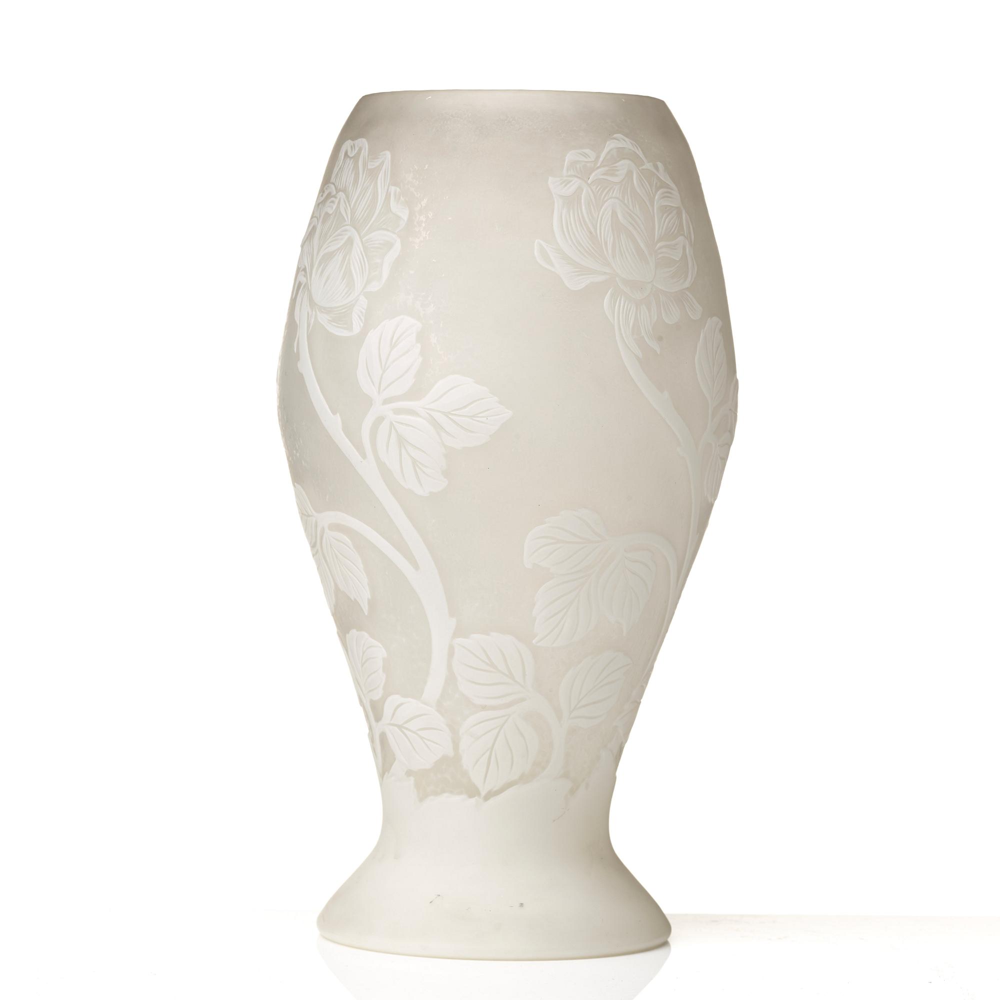 Axel Enoch Boman, a unique Art Nouveau cameo glass vase, Reijmyre 1913.