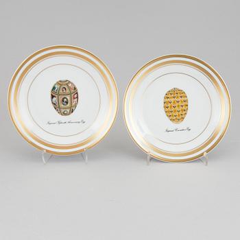 Four porcelain small dishes "Fabergé" from Limoges France.