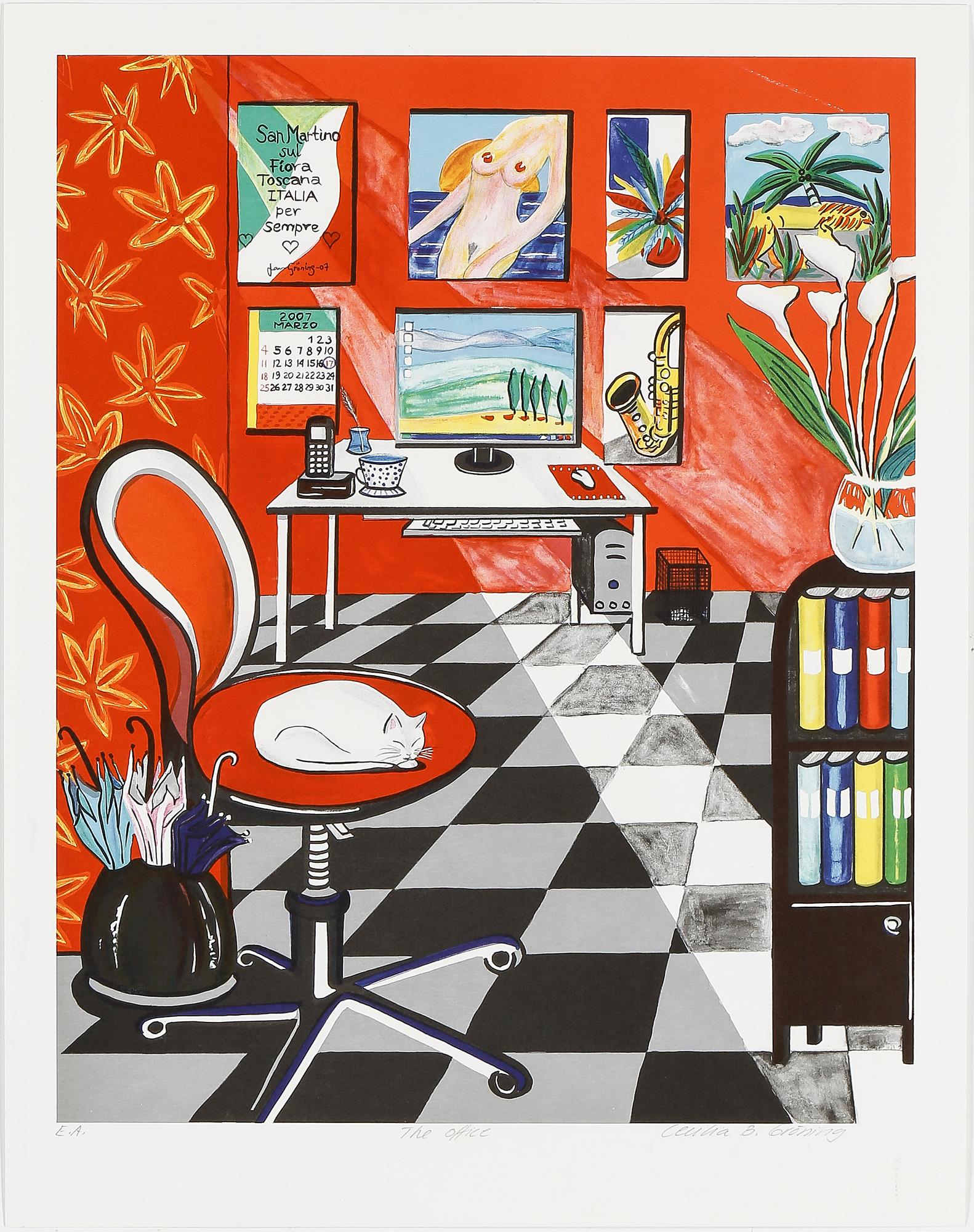 CECILIA B GRÖNING, 2st, färglitografier, signerade, ea-upplaga.