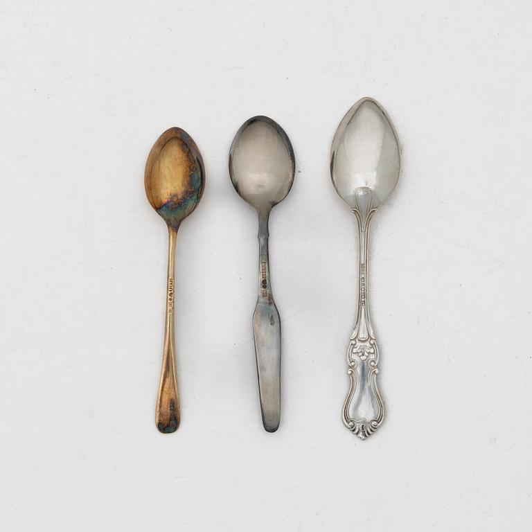 Silver mocha spoons, various models (29 pcs).
