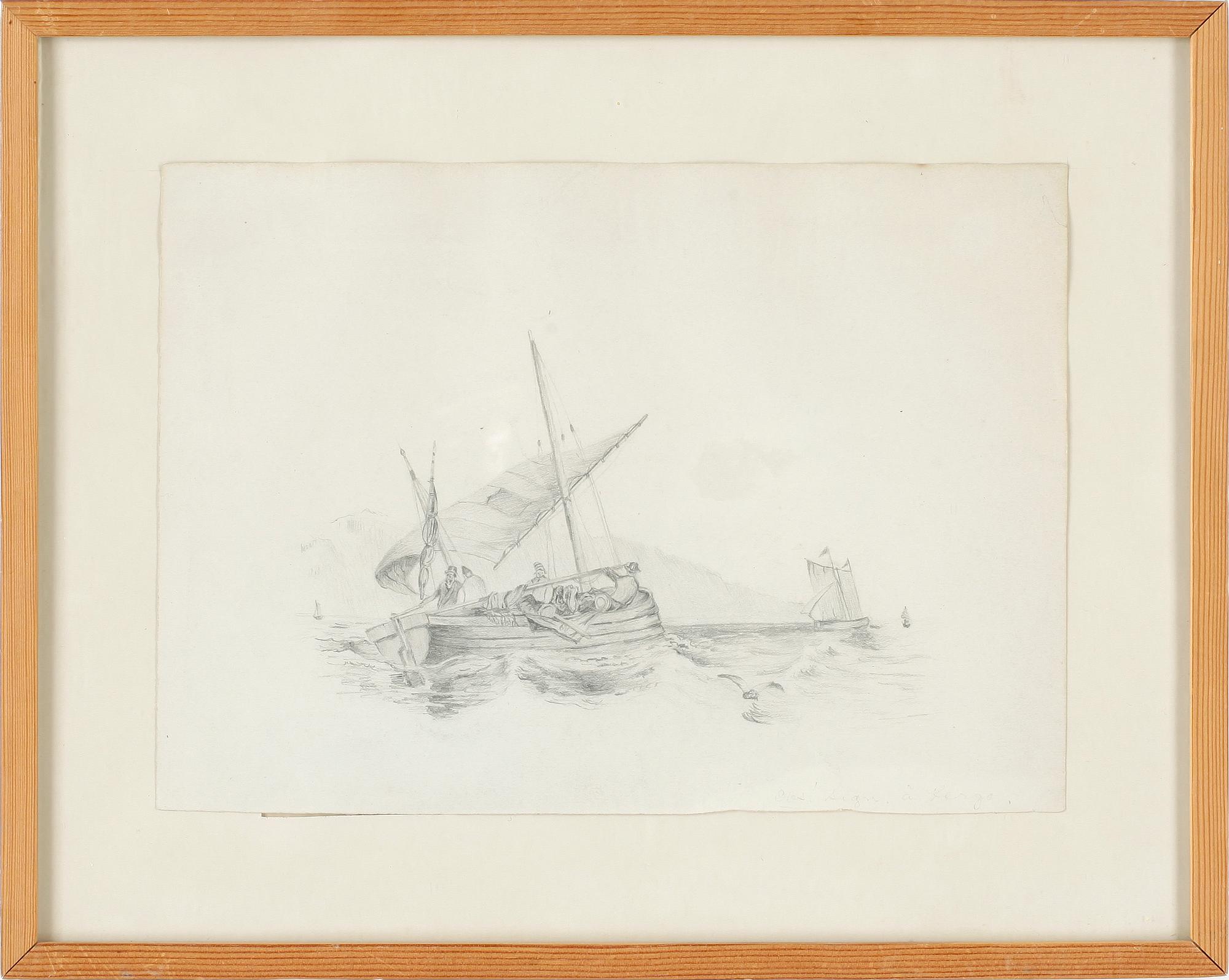 AUGUST HAGBORG, 2 st blyertsteckningar, signerade a tergo.