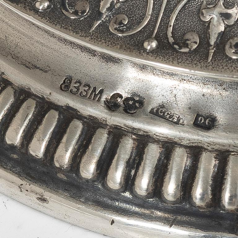 Candelsticks, a pair, silver, 1880s.