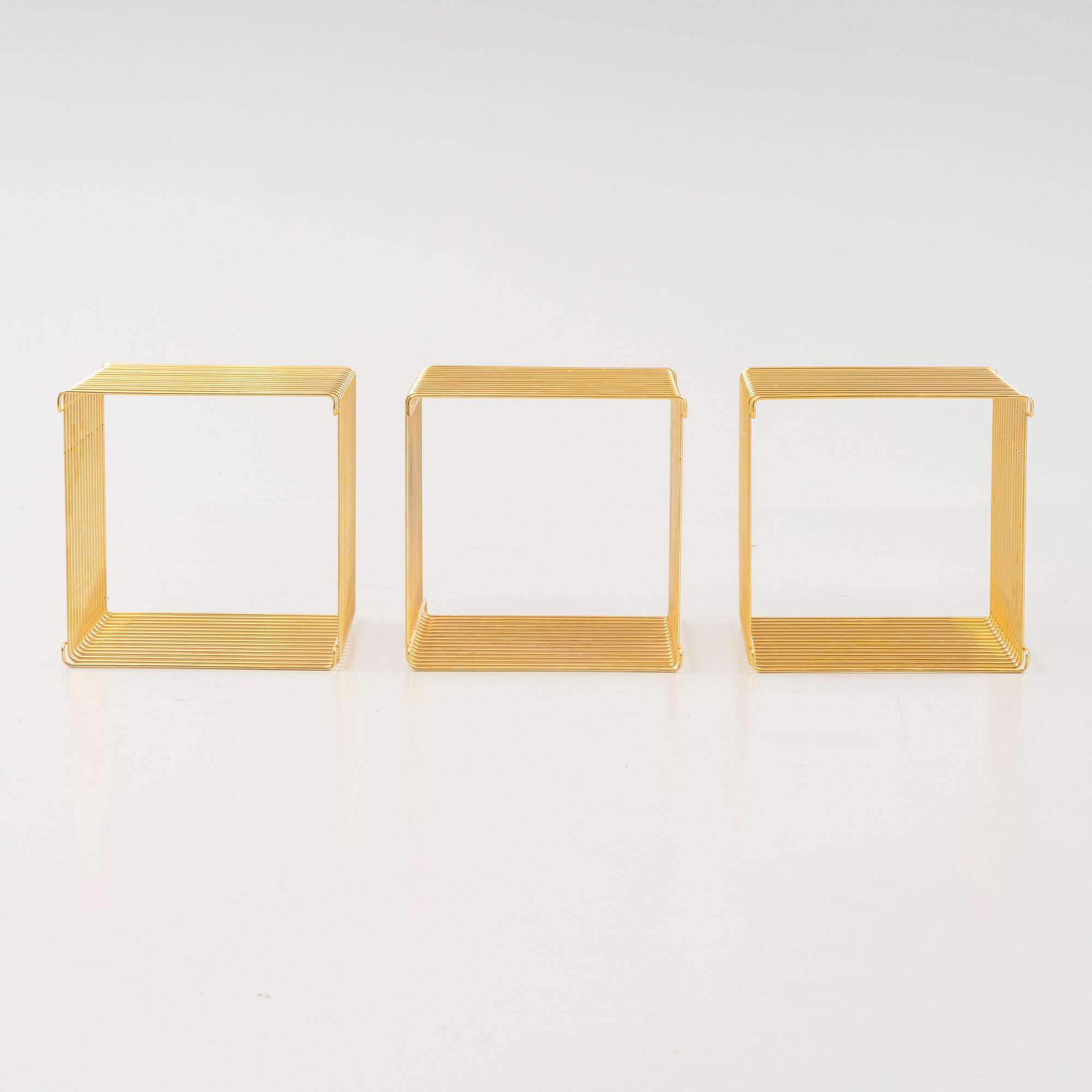 Verner Panton, a set of three 'Wire' shelves, Montana.