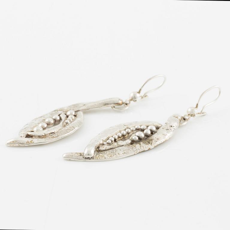 Rosa Taikon, a pair of sterling silver earrings, Stockholm, 1998.
