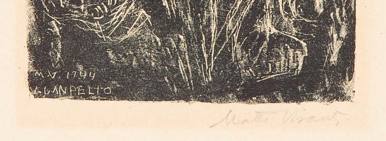 MATTI VISANTI, litografier, 2 st, signerade och daterade 1944 i plåten.