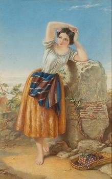 AUGUSTUS BOUVIER, attributed to, 2 watercolours, signed.