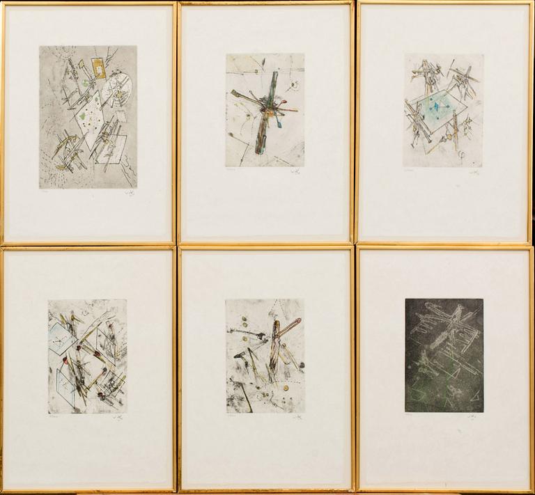 ROBERTO MATTA, etching and aquatint in colours signed and dated.