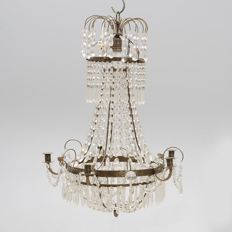 A Empire style chandelier, early 20th Century.