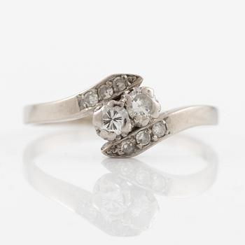 Ring, 18K white gold with small diamonds.