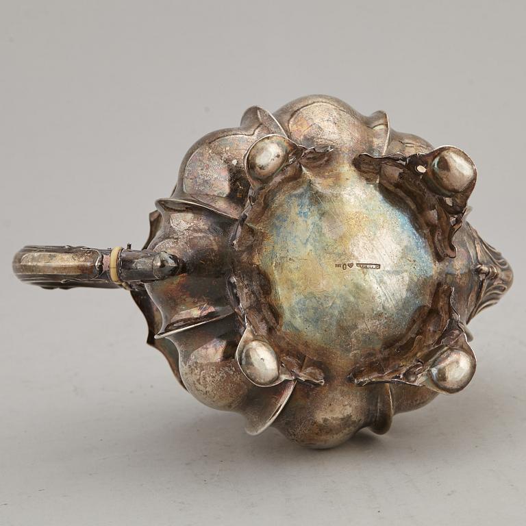 CHRISTIAN HAMMER, kaffekanna, silver, nyrokoko, Stockholm 1857.